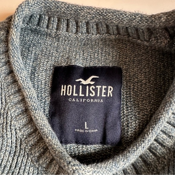 Hollister Men’s Sweater Blue Size Large L Cotton Blend Long Sleeve Pullover - Picture 3 of 9
